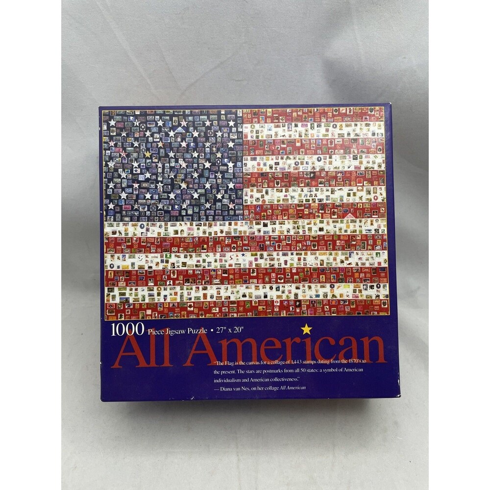 Ceaco All American Flag Stamps Jigsaw Puzzle 3306-1 1000 pieces 27" x 20"